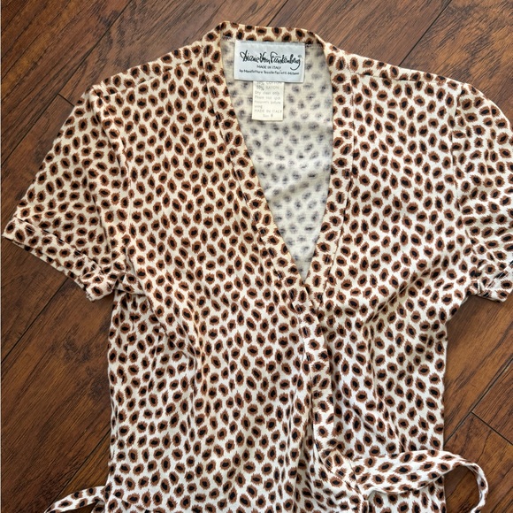 Vintage Diane Von Furstenberg Leopard Midi Jersey Wrap Dress 70s Cotton | 6 - Picture 4 of 7